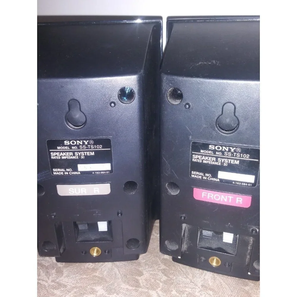 Sony Speakers SS-TS102 Set of 4 Black Untested. No cable. FOR PARTS ONLY